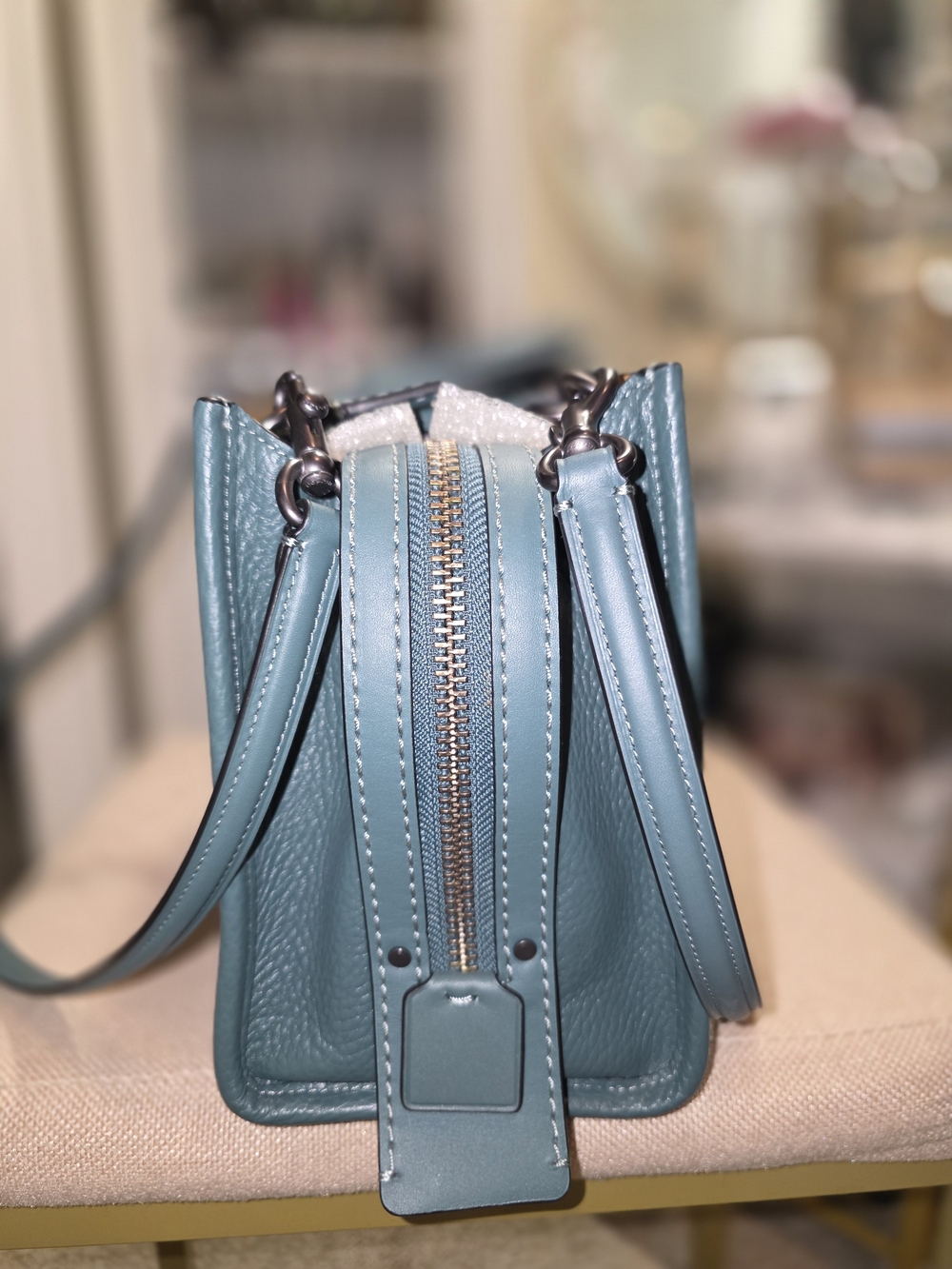 Coach | Bags | Coach Rogue 25 Rivets Prairie Green Leather Satchel ...